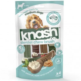 Лакомство за кучета  Knash Tooth Brush Medium 4 pk  четка за зъби микс мента, фъстъчено масло, червена боровинка